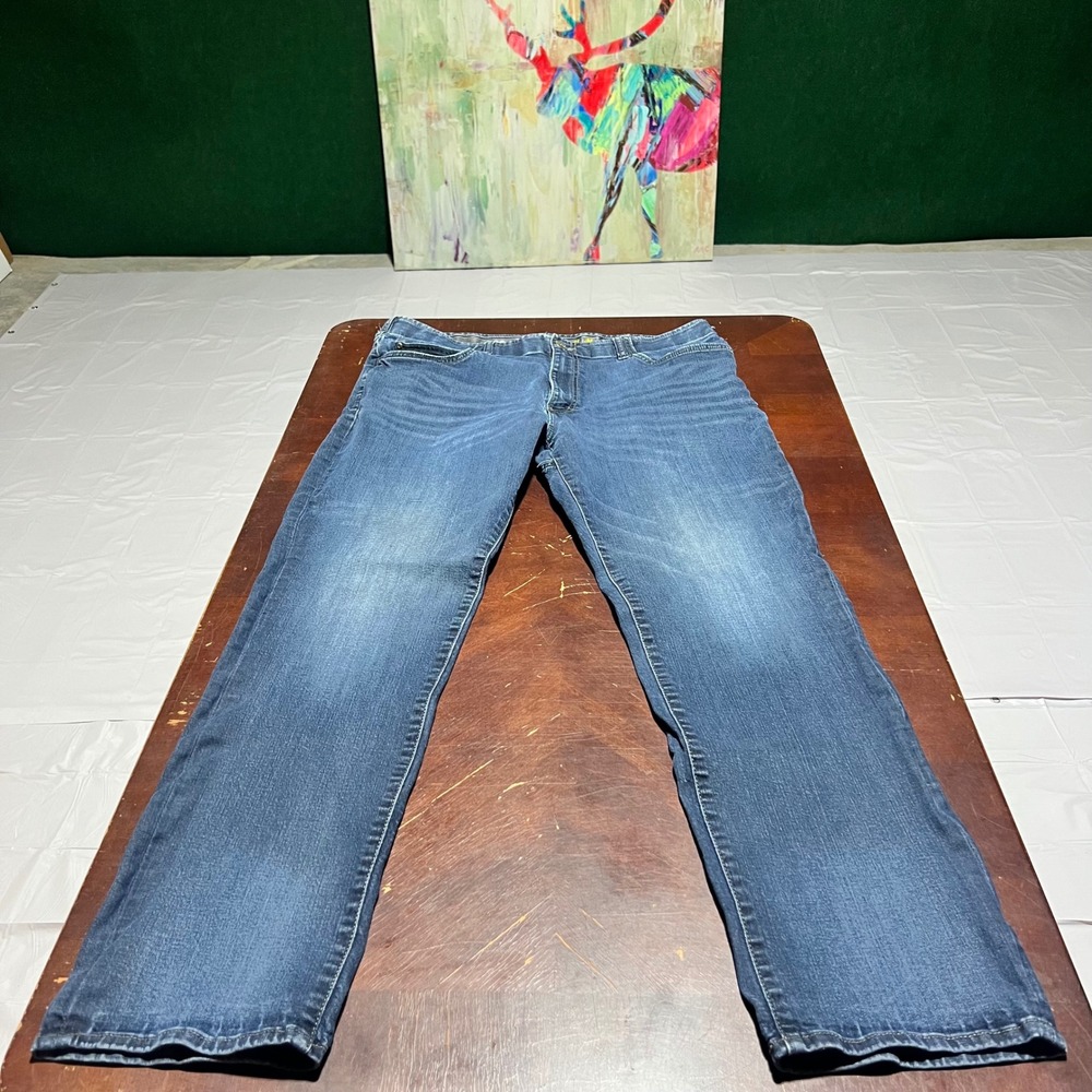 Lee Extreme Motion Mens Straight Leg Jeans 38x34 Medium‎ Wash Blue Denim Pants